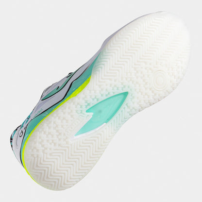 TENIS JOMA SPIN MEN 2542 WHITE TURQUOISE PADEL