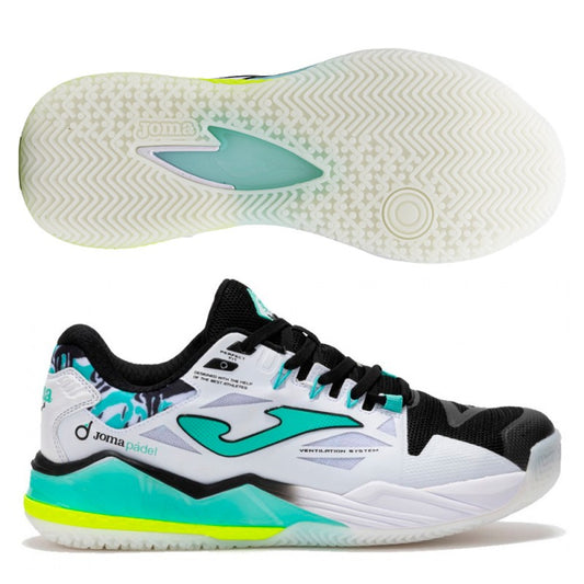 TENIS JOMA SPIN MEN 2542 WHITE TURQUOISE PADEL